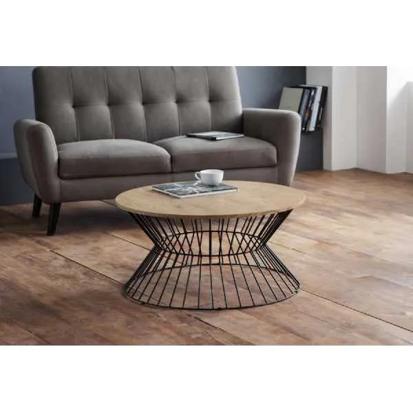 Jersey Round Wire Coffee Table Euro Oak