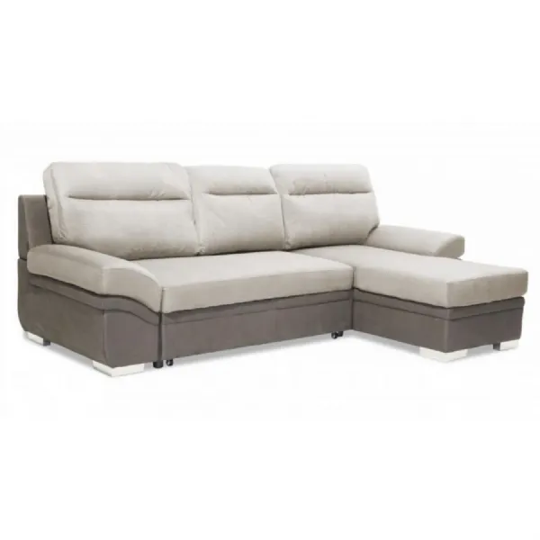 Fabric Corner Sofa Bed with Ottoman Chaise