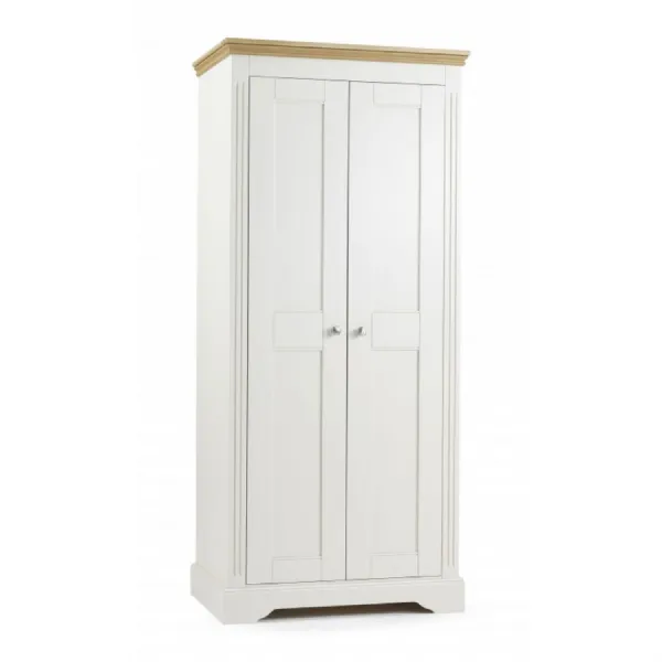 Kent Painted And Solid Oak Top 2 Door, 1 Drawer Wardrobe