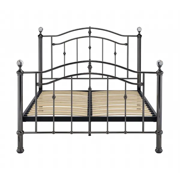 Black Chrome Classic 4ft 6 High End Metal Bed