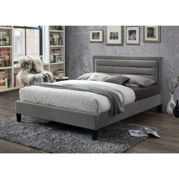 Grey Fabric 4ft 6 Low End Double Bed