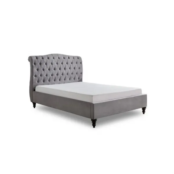 Light Grey Fabric Chesterfield Style 3ft Bed