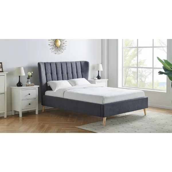 Dark Grey Fabric 4ft 6 Double Bed