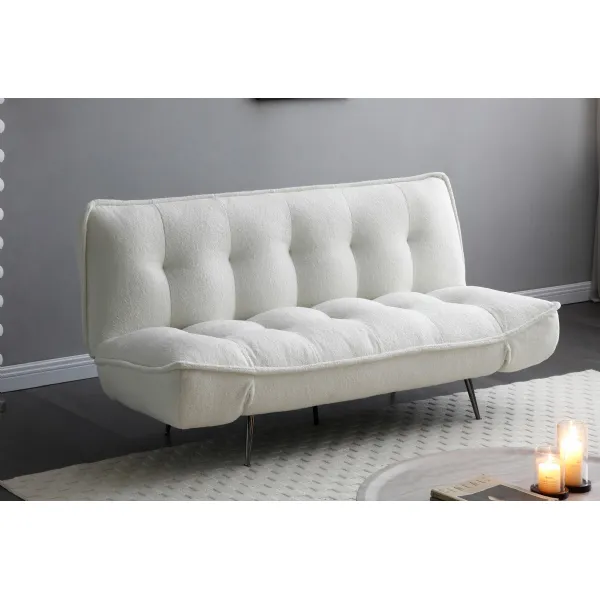 Cream Fabric 3 Seater Sofa Bed