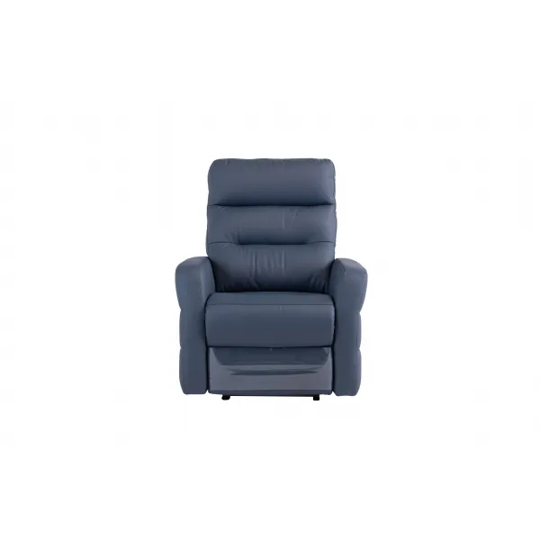 Blue Leather Electric Recliner Armchair