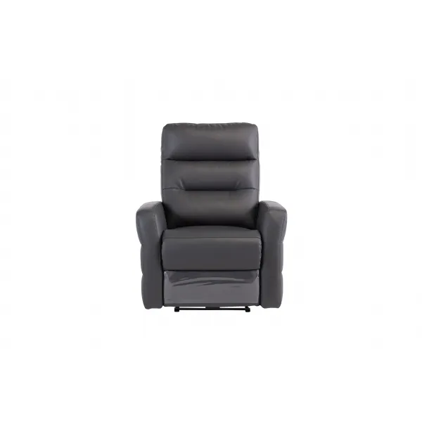 Charcoal Grey Leather Electric Recliner Armchair