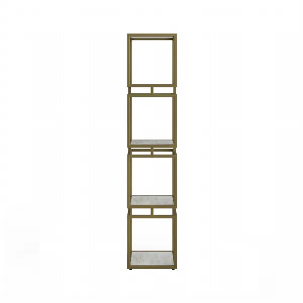 4 Tier Square Display Unit Cream And Gold