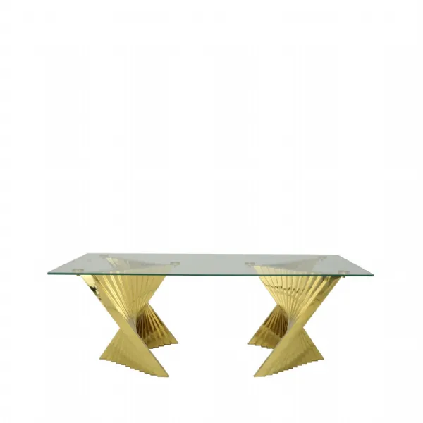 Lucille Gold Metal Coffee Table With Clear