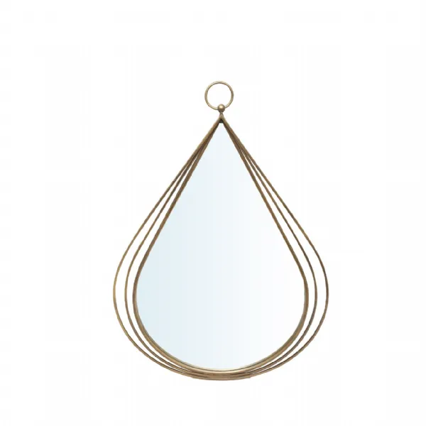 43cm Antique Gold Teardrop Wall Mirror