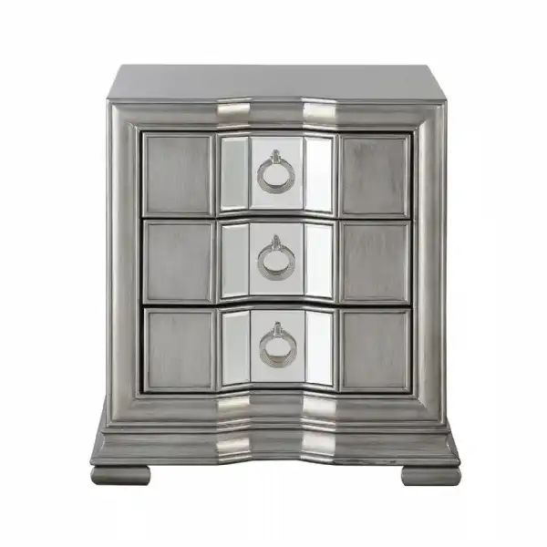 Mirror Grey 3 Drawer Cabinet