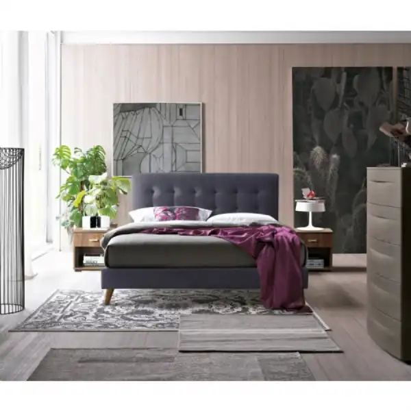 Nova Contemporary Grey Fabric Beds