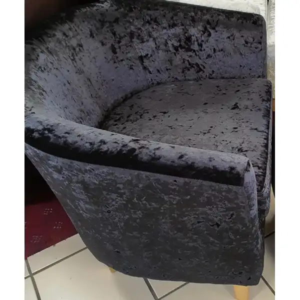 Black Brushed Velvet Tub Chair