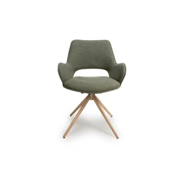 Easy Clean Sage Green Fabric 360 Degree Swivel Dining Chair