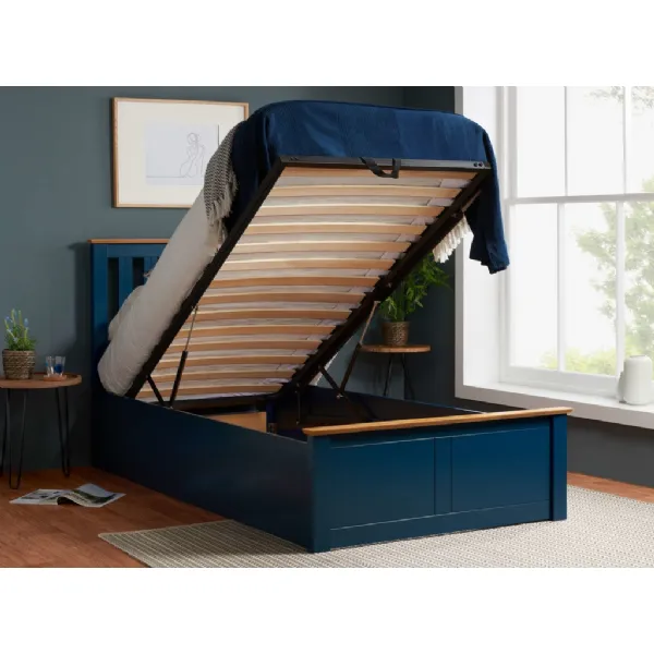 3ft Ottoman Bed Frame in Navy Blue