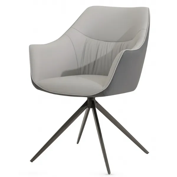 2 Tone Grey Faux Leather Dining Chair