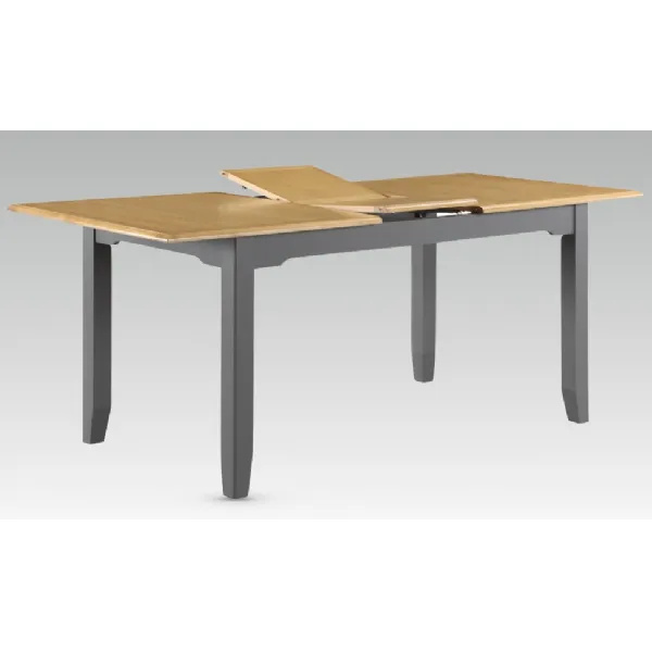 Solid Oak and Grey Painted 160cm Extending Dining Table