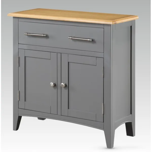 Solid Oak and Grey Painted 2 Door Sideboard