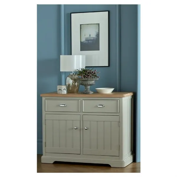 Oak And Grey Painted Small Sideboard