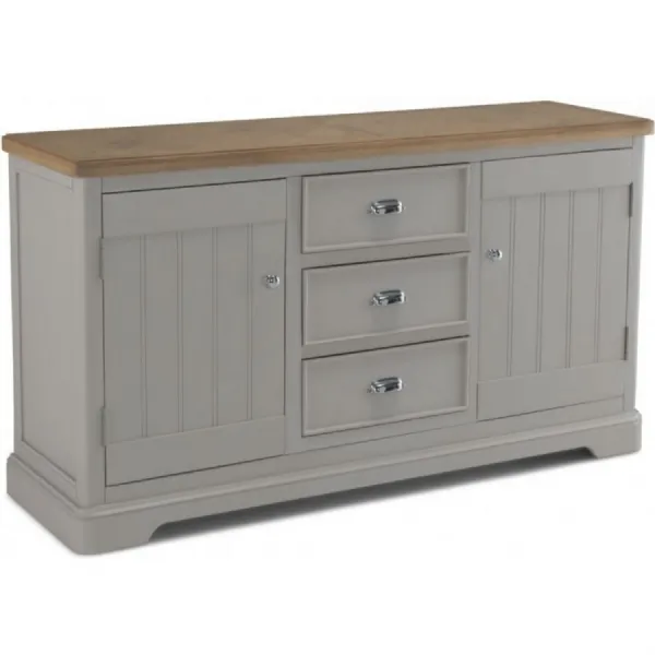 Oak and Grey Painted Large Sideboard