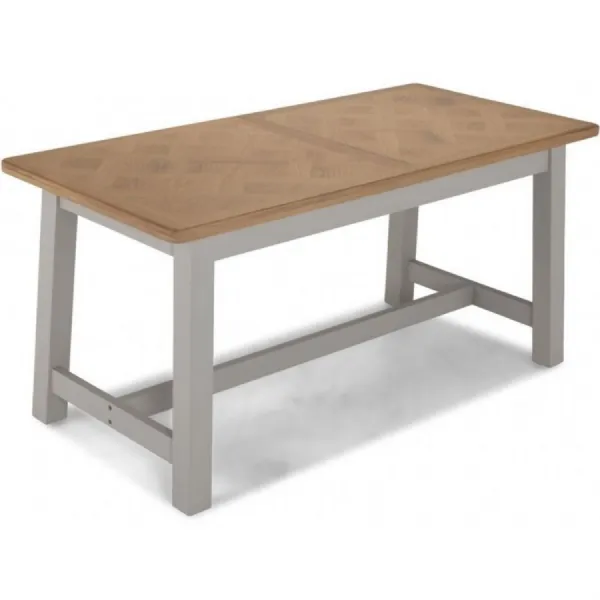 Oak and Grey Painted 1.6 Extending Dining Table