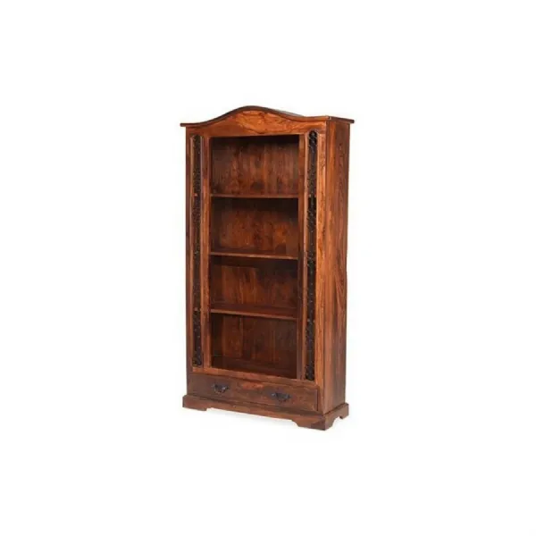 Indian Sheesham Tall Arched 1 Drawer Bookcase