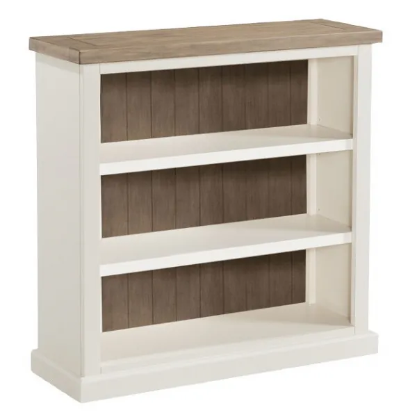 Stone Painted Pine Low Bookcase