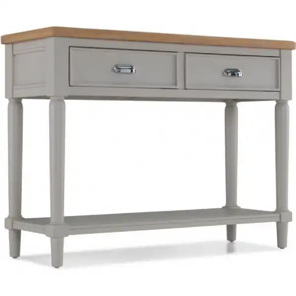 Newbury Oak And Grey Painted 2 Drawer Console Table