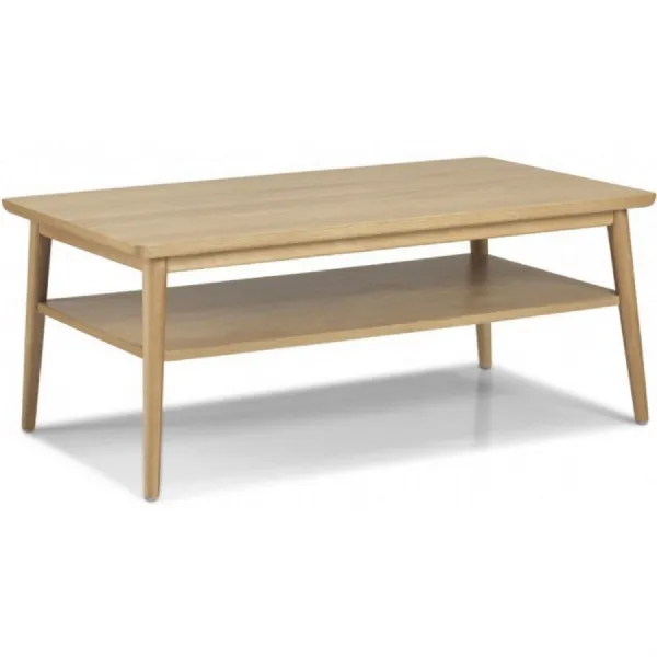 Natural Oak Coffee Table With Shelf