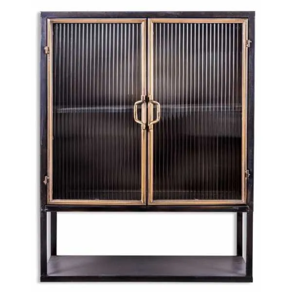 Black and Gold Wall Storage Cabinet