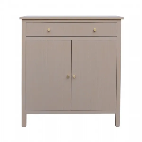 Lindon 1 Drawer 2 Door Chest Taupe With Nickel Handles