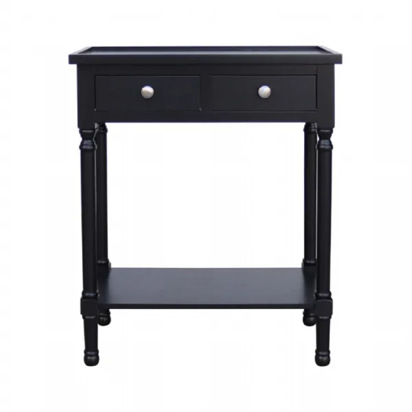 Medium Black 2 Drawer Console Table