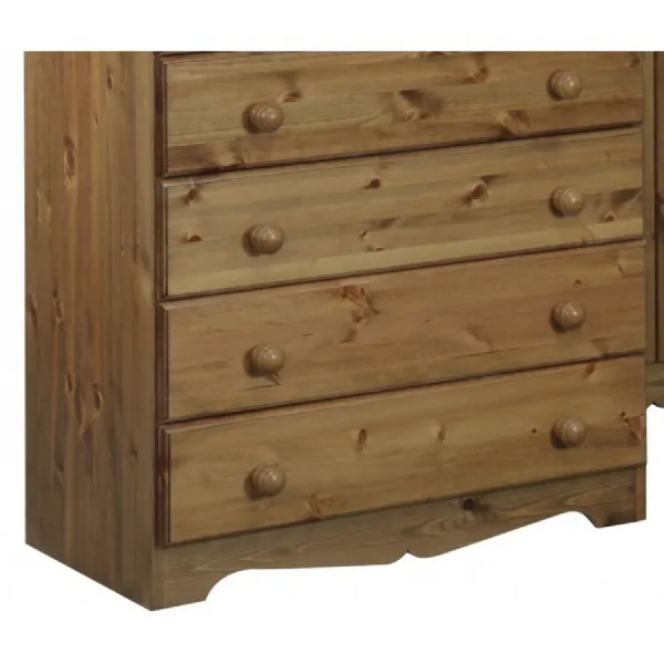 Solid Pine and Painted Chest of 4 Drawers