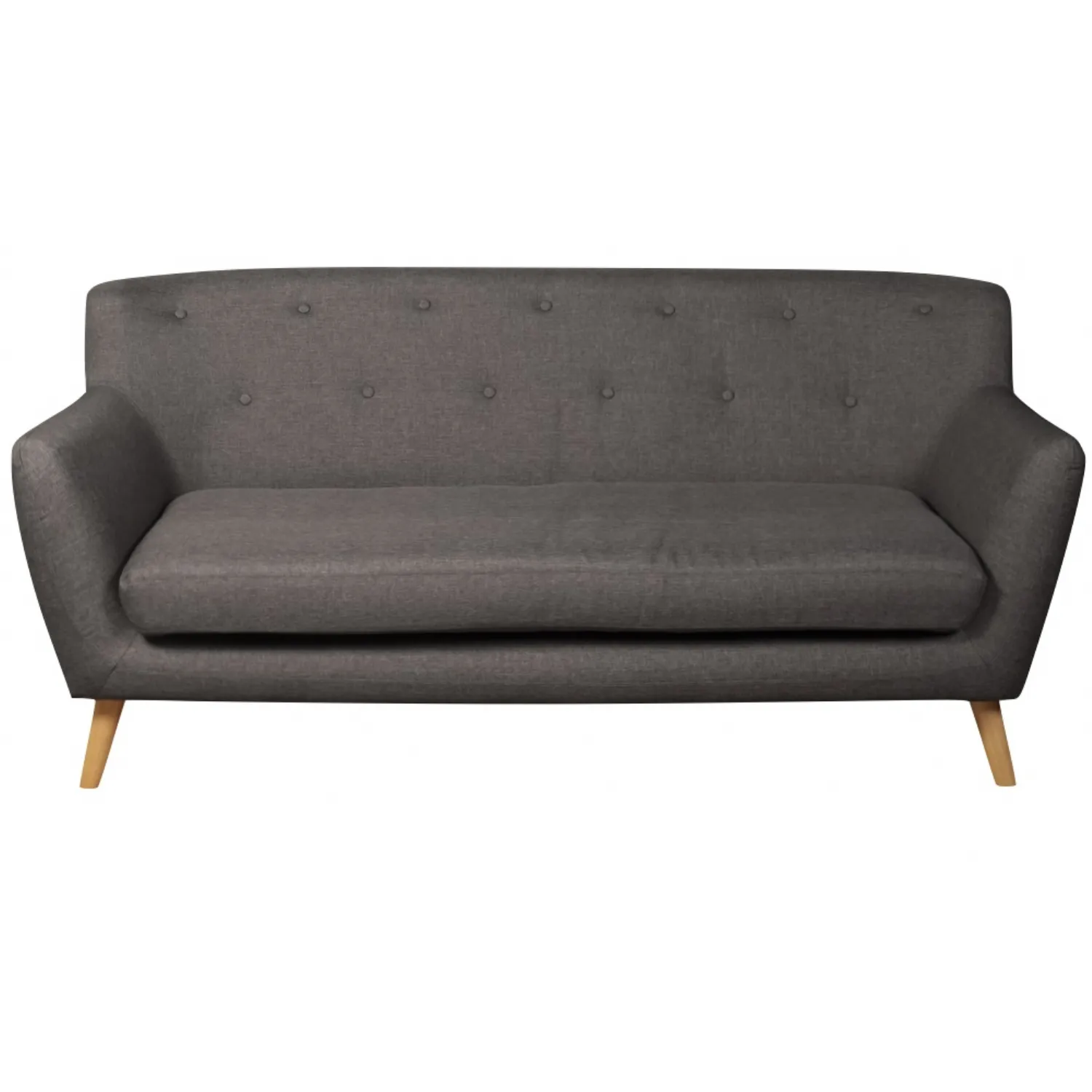 Grey Fabric 3 Seat Compact Sofa