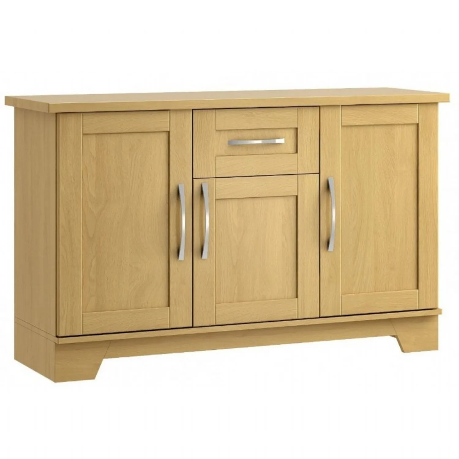 Oak or Grey 3 Door, 1 Drawer Sideboard