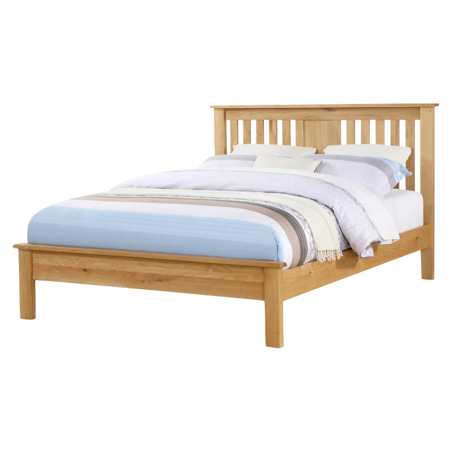 Solid Oak 4ft 6 Bed Low End Bed