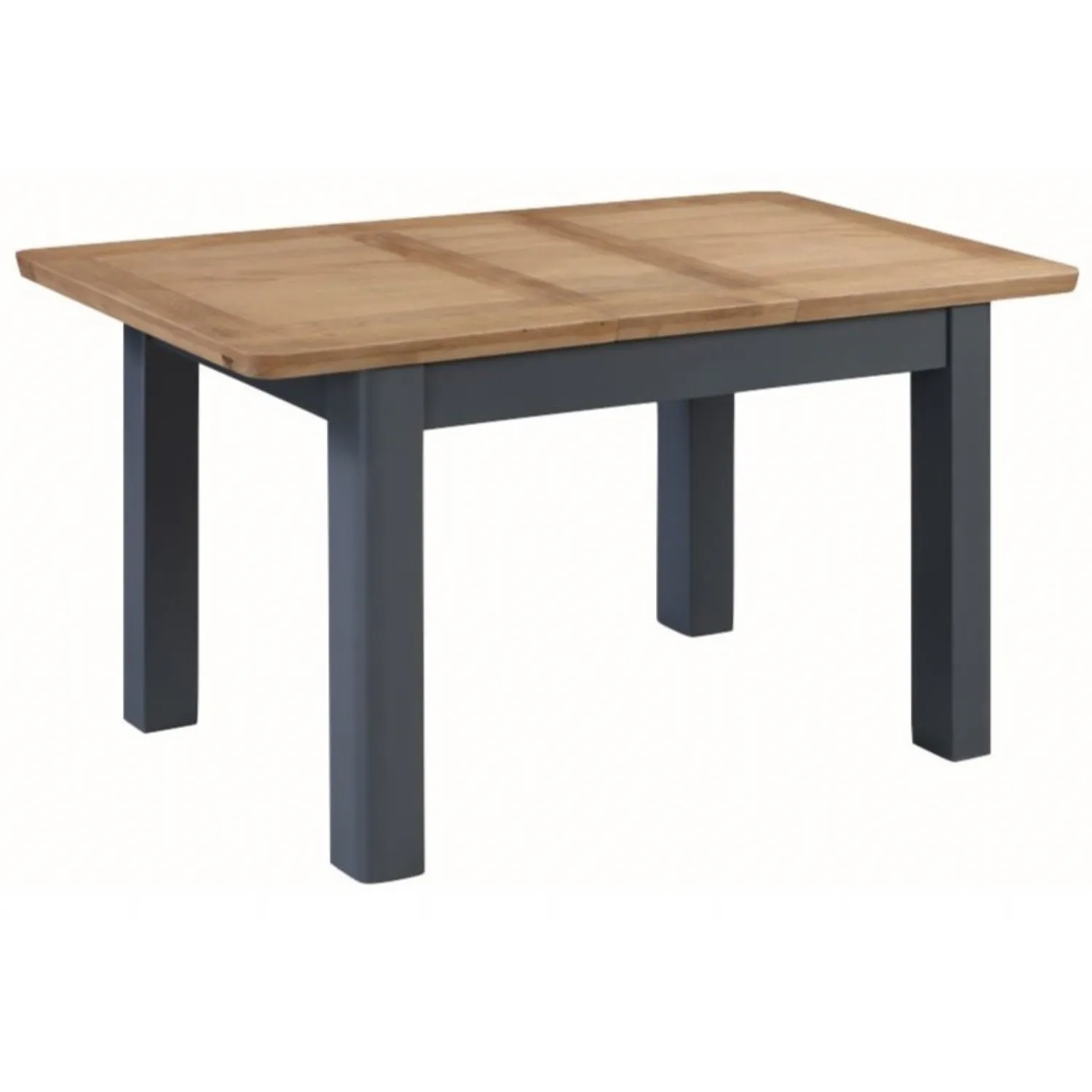 Solid Oak and Blue 1.2m Extending Table and 4 Dining Chairs