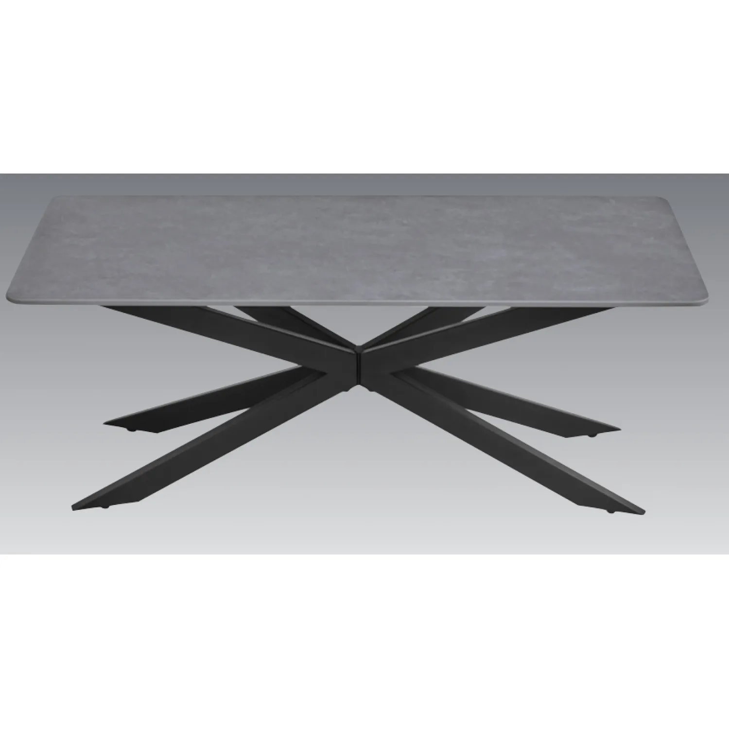 Grey Sintered Stone and Black Metal Legs Coffee Table