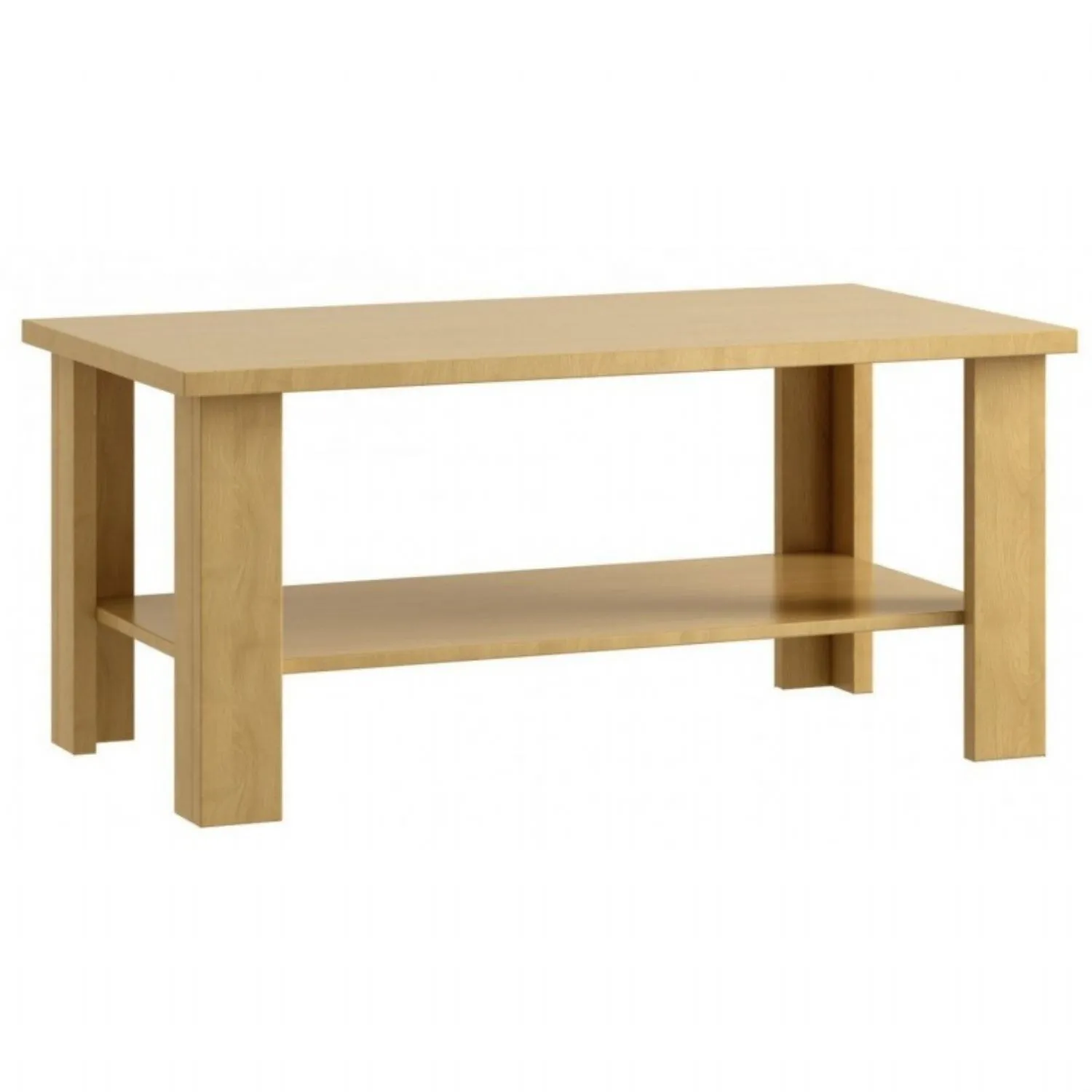 Oak or Grey Coffee Table with Shelf