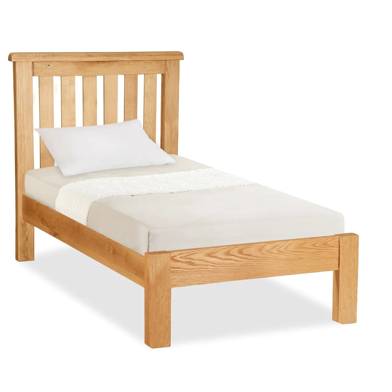 Rustic Solid Oak 3ft Low Bed