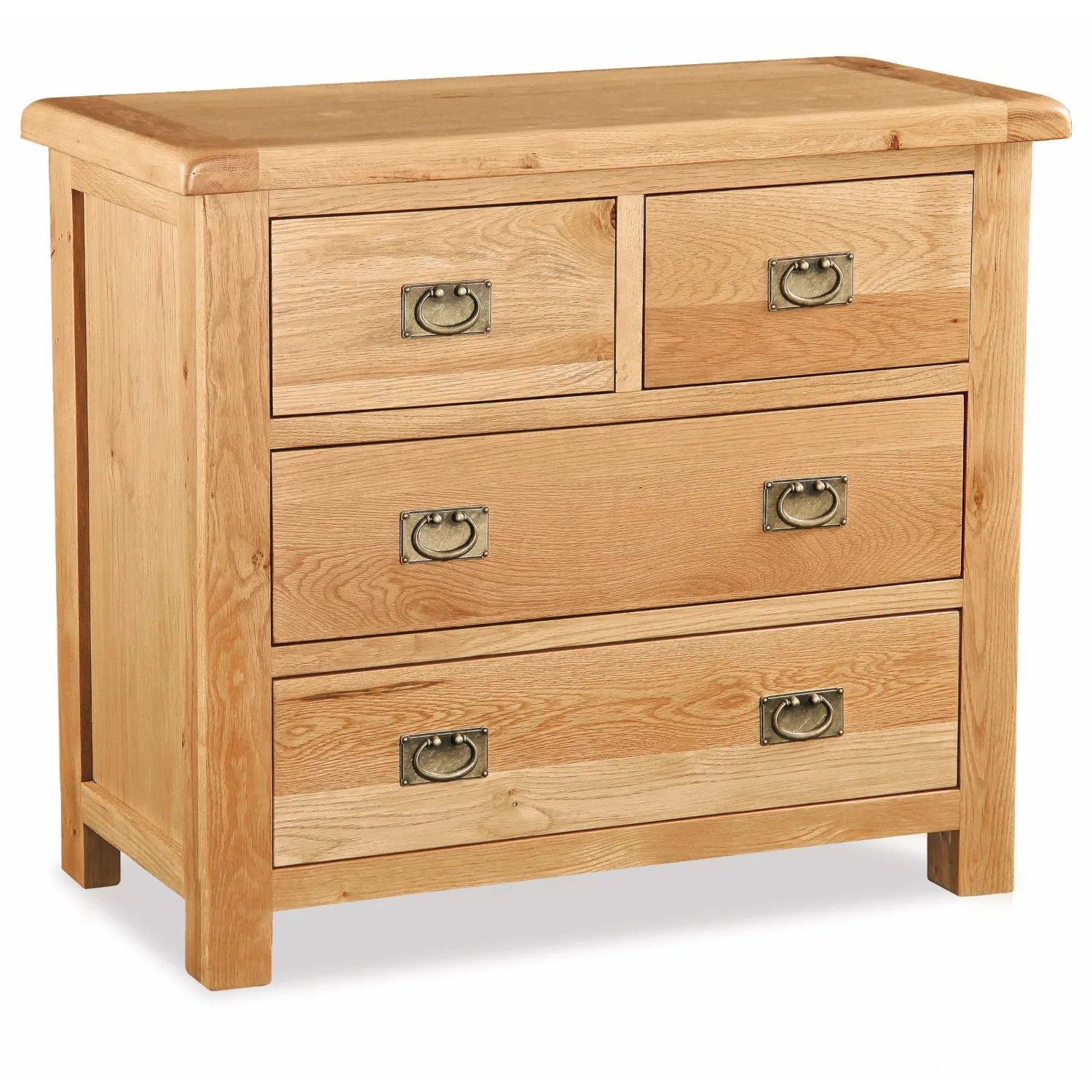 Rustic Solid Oak 2 Over 2 Chest