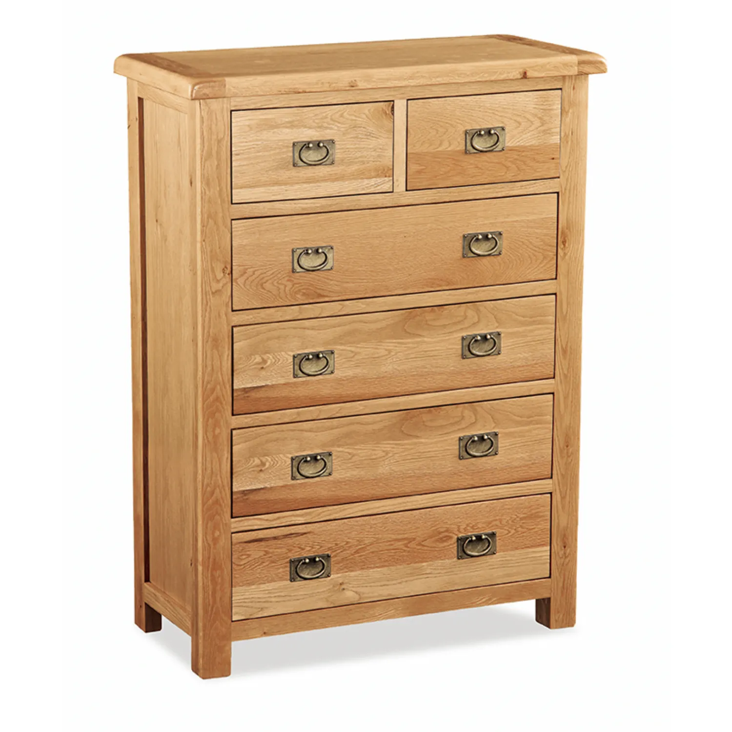 Rustic Solid Oak 2 over 4 Drawer Chest