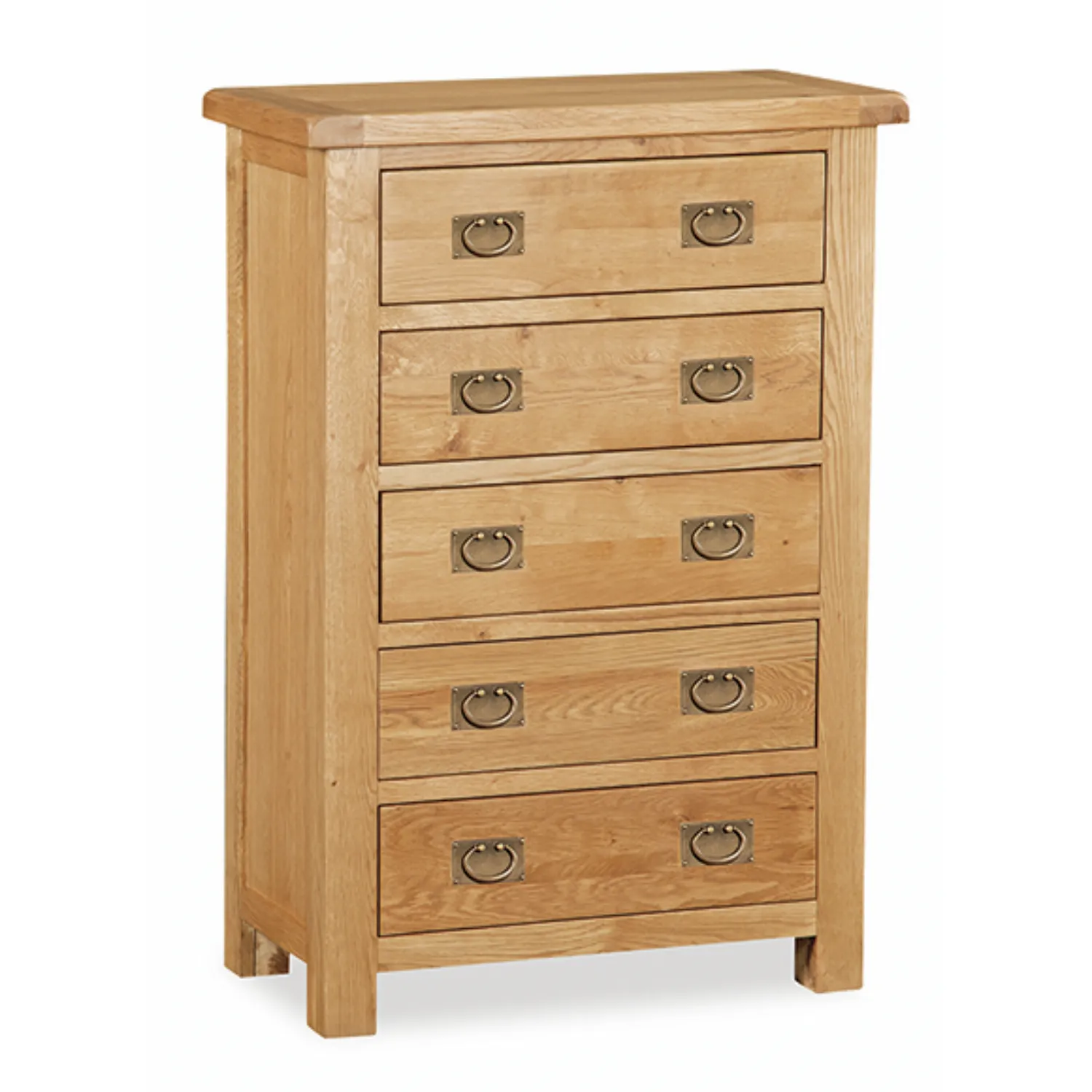 Rustic Solid Oak 5 Drawer Chest