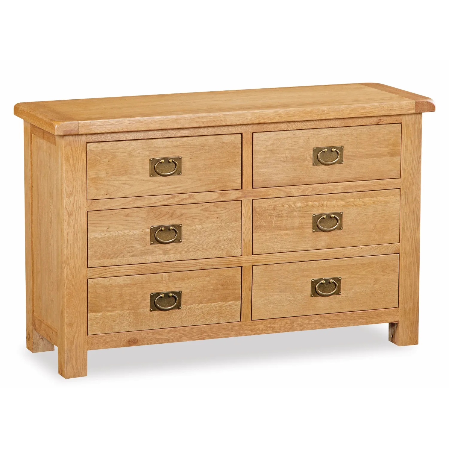 Rustic Solid Oak 6 Drawer Chest
