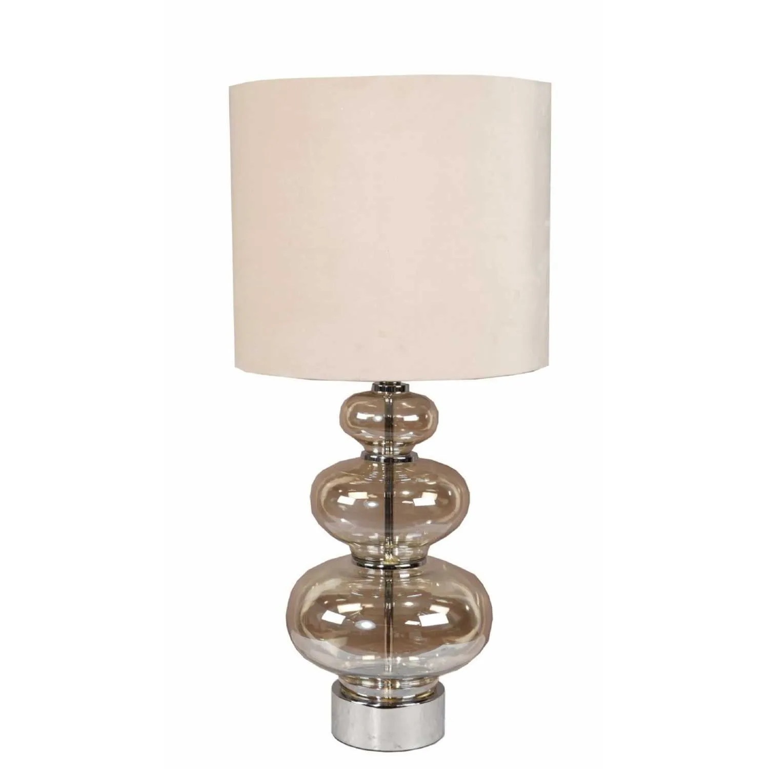 Justicia Metallic Glass Lamp With Velvet Shade