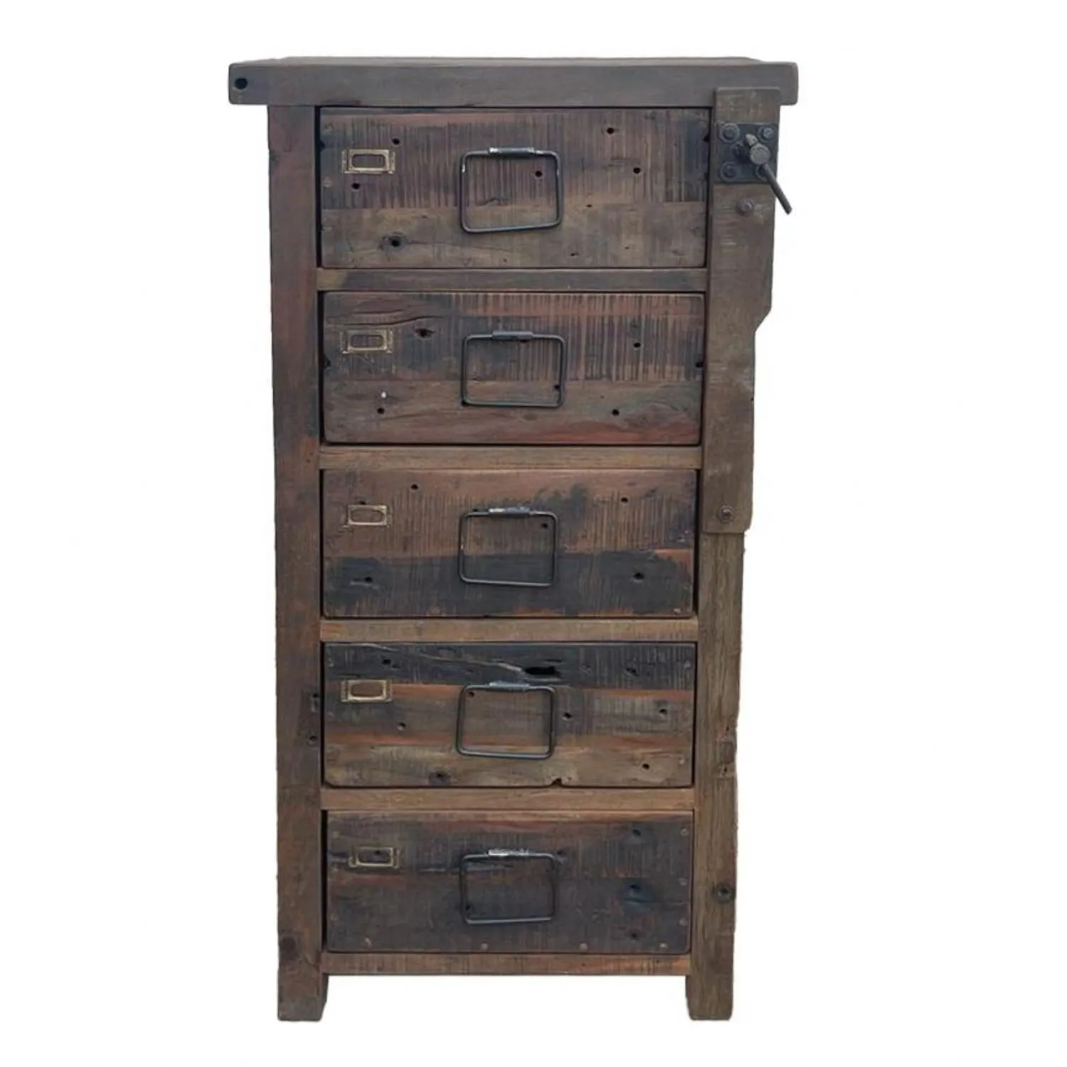 Reclaimed Wooden & Metal Chest of Drawers