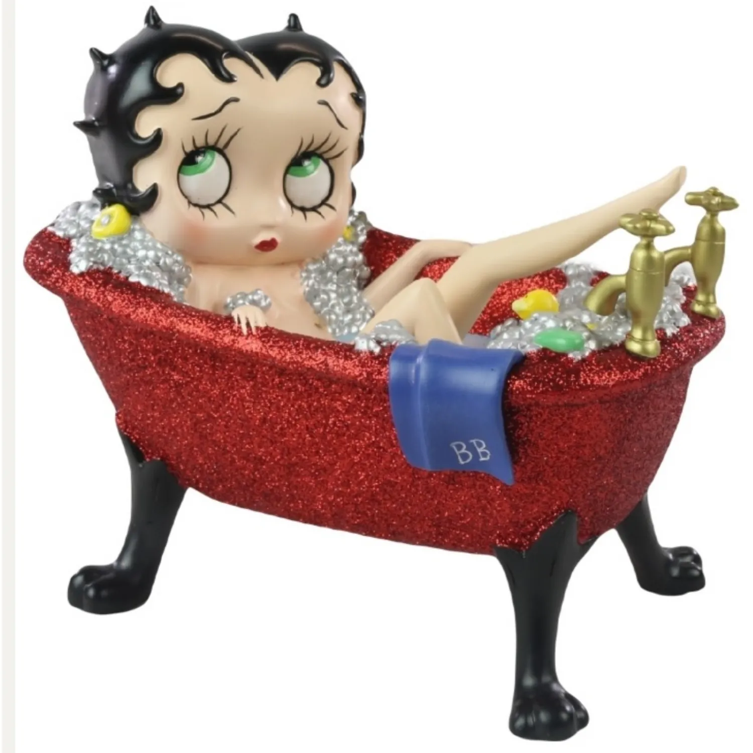 Betty Boop in Red Glitter Bath Tub