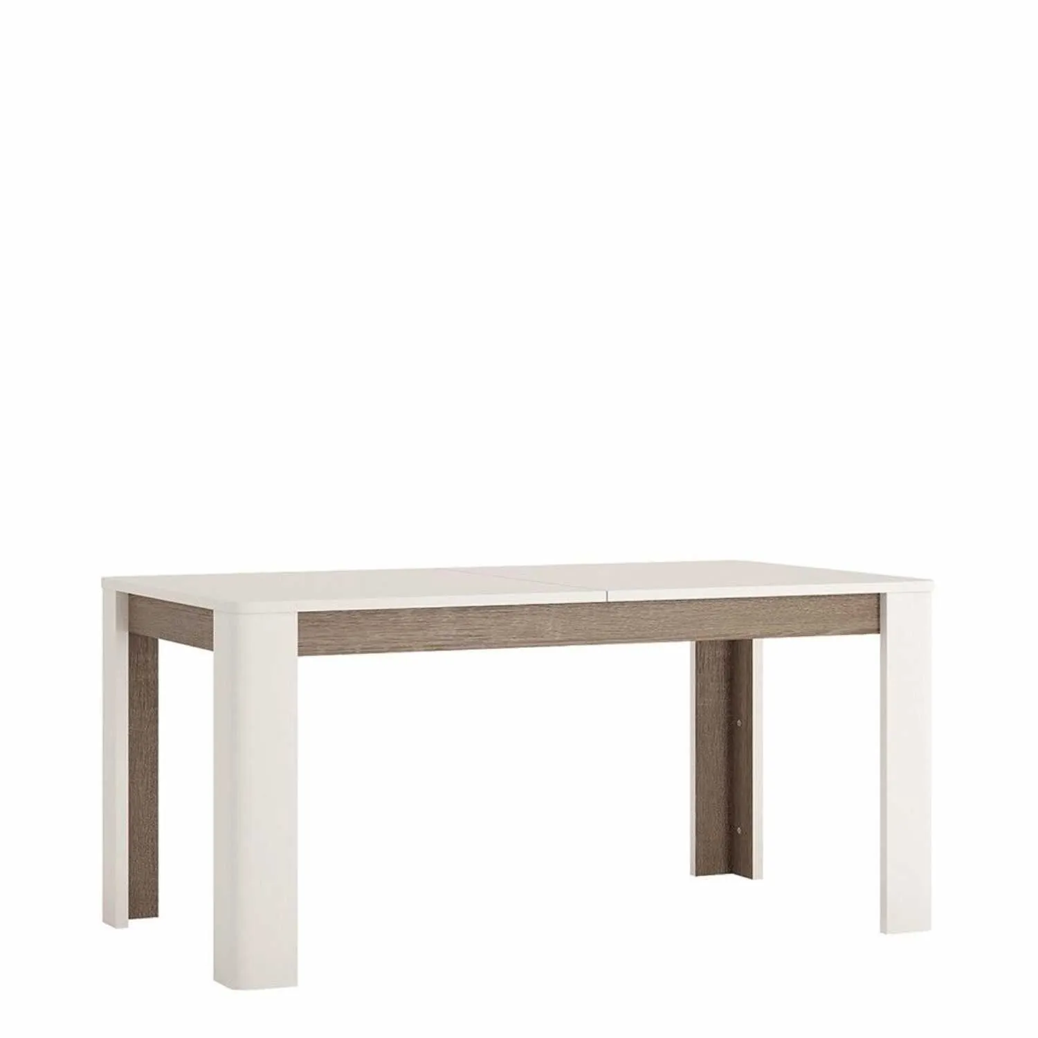 Modern Large White High Gloss Oak Trimmed 200cm Extending Dining Table