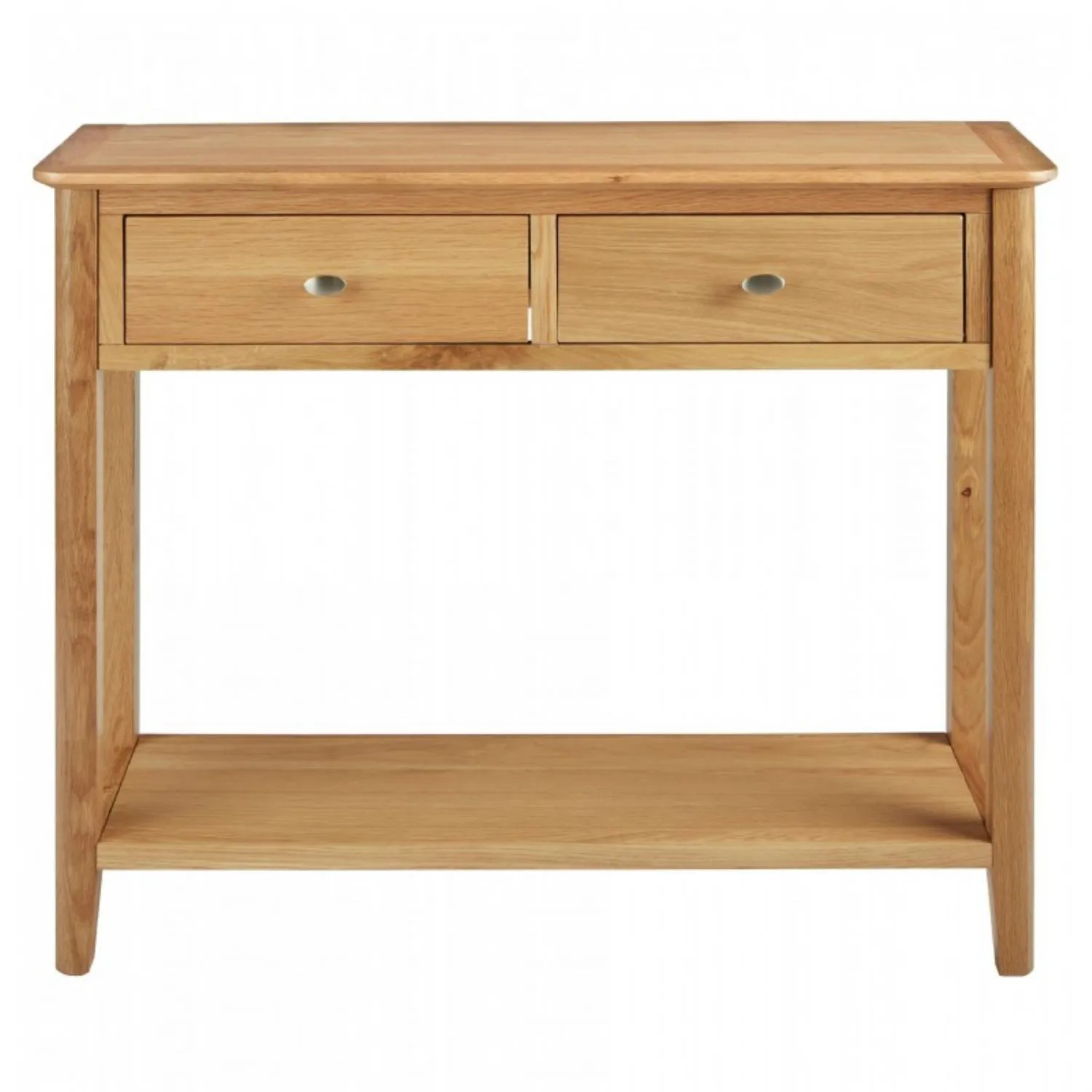 Solid Oak 100cm Console Table with 2 Drawers