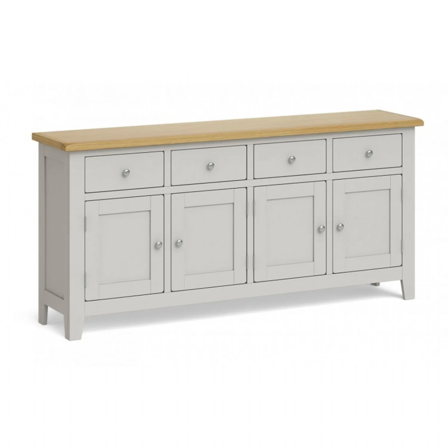 Solid Oak and Grey Painted 4 Door Extra Large Sideboard