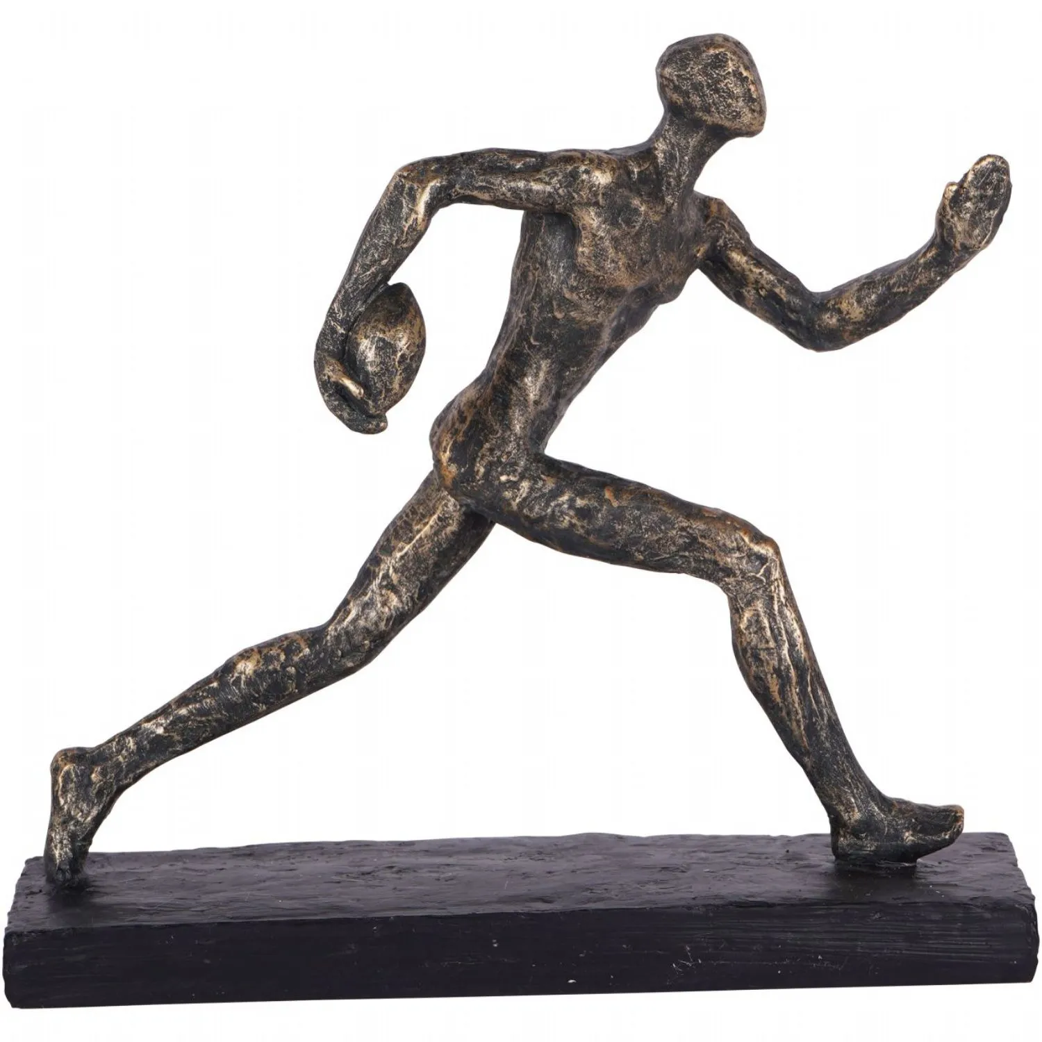 Bronze Textured Rugby Player Sports Sculpture